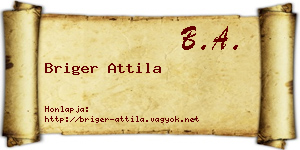 Briger Attila névjegykártya